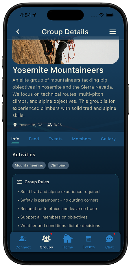 Thred group chat screen with member messages