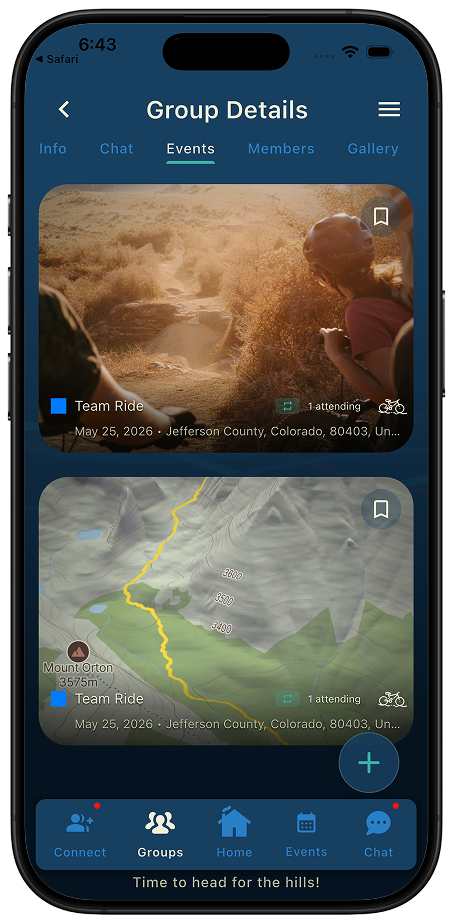 Thred group features screen showing everything members need in one place