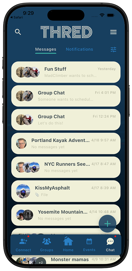 Thred social feed interactions with comments and reactions