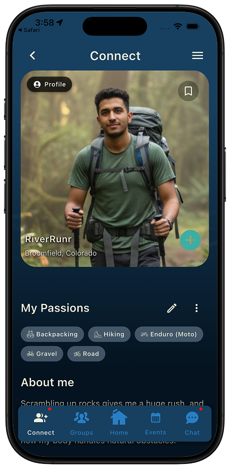 Thred connect profile view