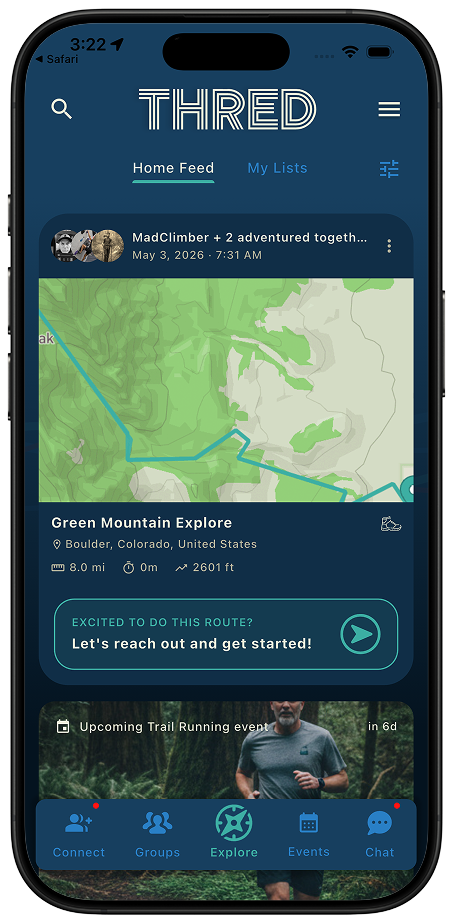 Thred app activity feed showing the Spring 2026 beta release