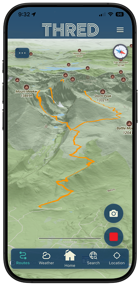 Thred 3D perspective route map